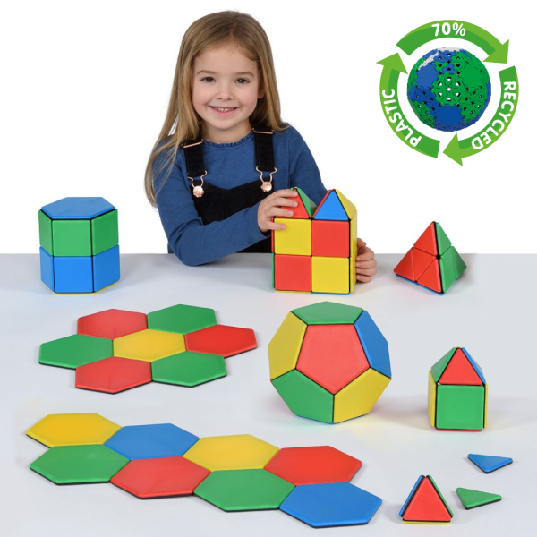 Solid Magnetic Polydron Essential Shapes Set